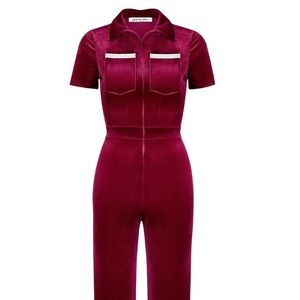 The Kernel Velvet Jumpsuit from Peachy Den (Size Small)